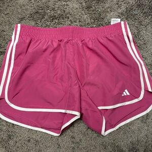 Adidas Pink and White Athletic Shorts